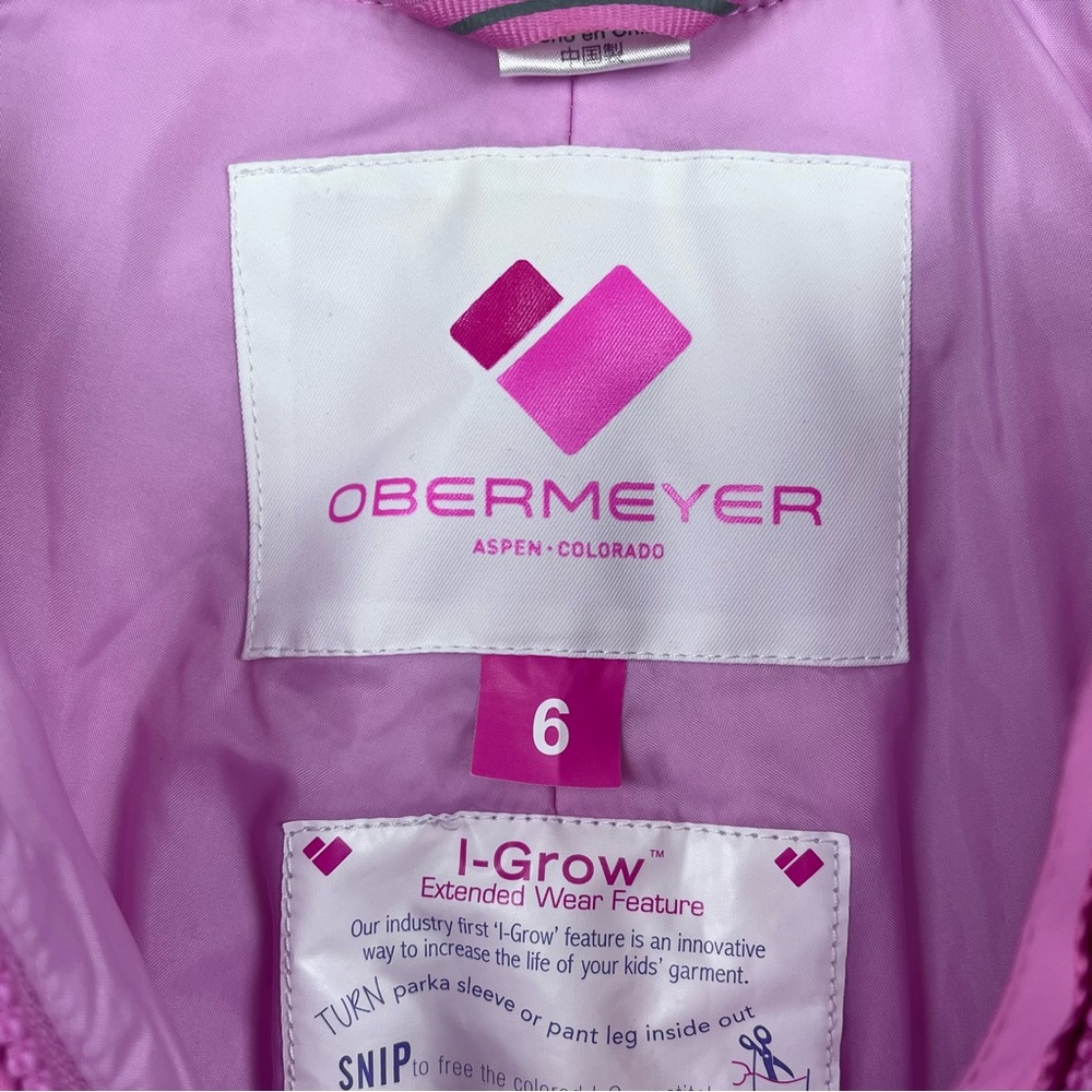 Obermeyer Girls Snoverall Hot Pink Ski Bib Pants 55018 Adjusrtable Size 6 Winter - Picture 11 of 16